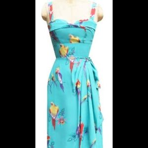 Trashy Diva Tiki Parrots Dress Summer Retro Pinup